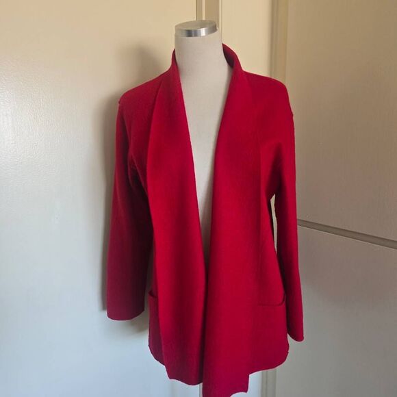 Eileen Fisher Jackets & Blazers - Eileen Fisher Red Wool Coat/Jacket w/ Front Patch Pockets, NWOT, PS